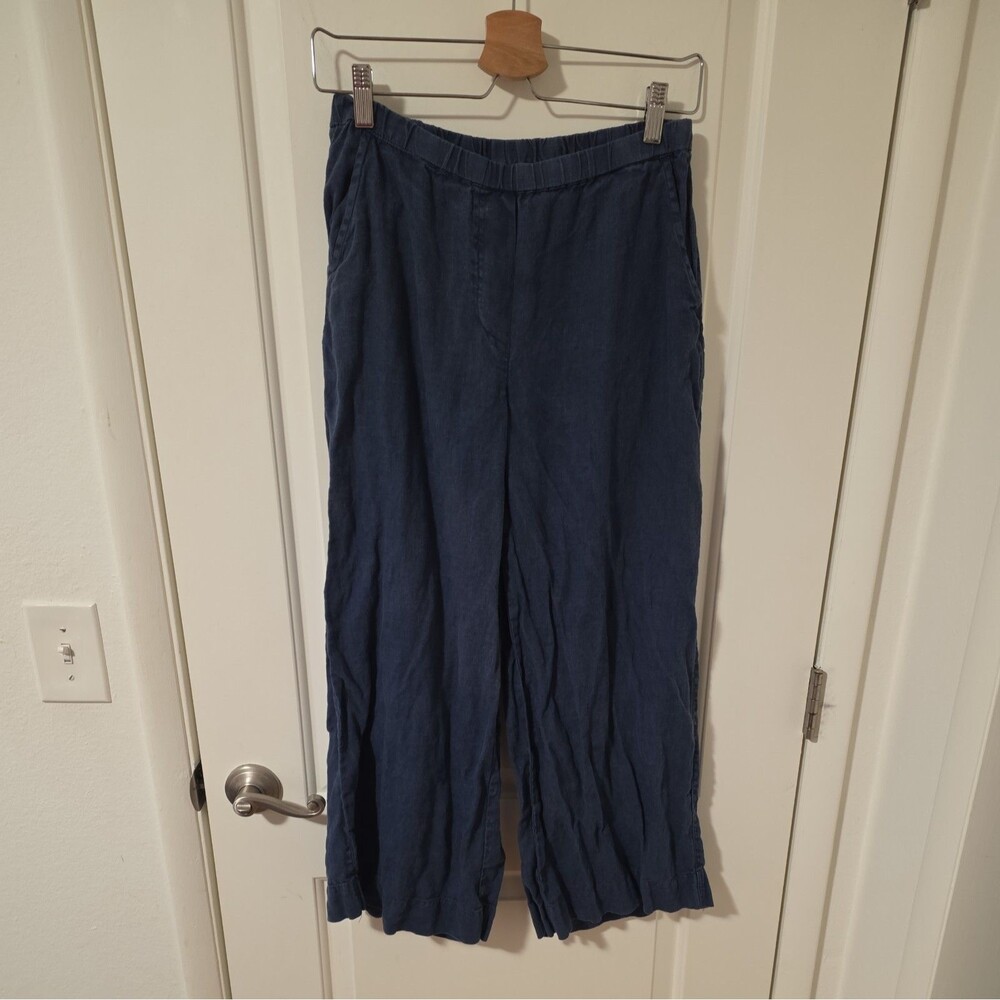 Frank & Eileen Maisie Wide-Leg Pull-On Pants Navy Size S quiet luxury classics